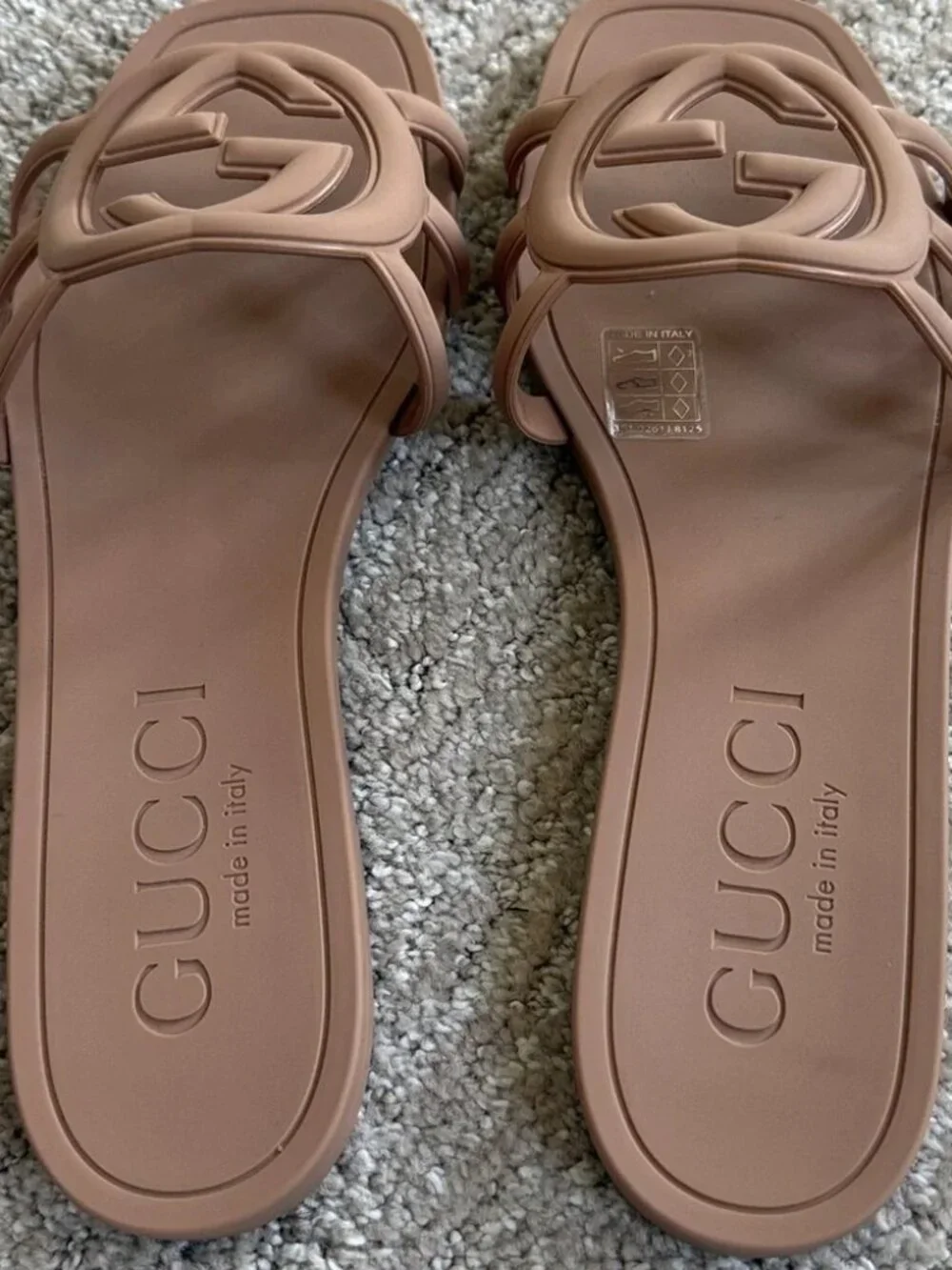Gucci Women’s Brown GG Logo Slide Sandals